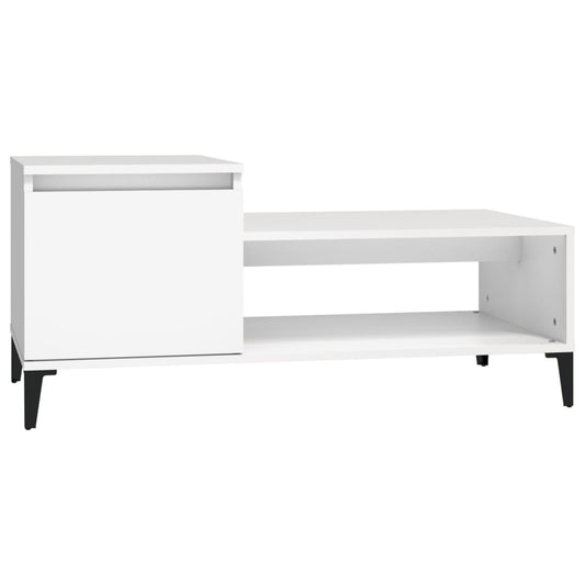 Sofabord Hvid 100x50x45 cm Træ Materiale