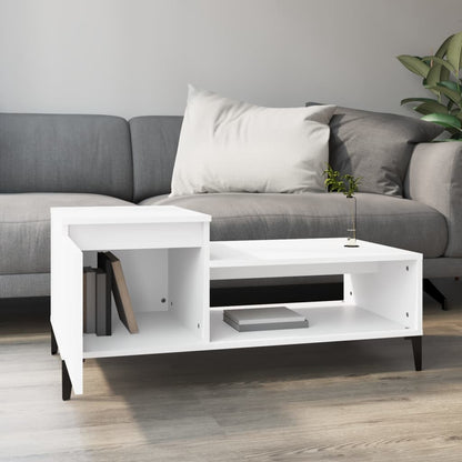 Sofabord Hvid 100x50x45 cm Træ Materiale