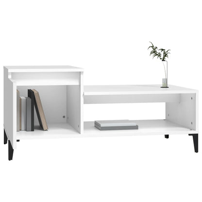 Sofabord Hvid 100x50x45 cm Træ Materiale