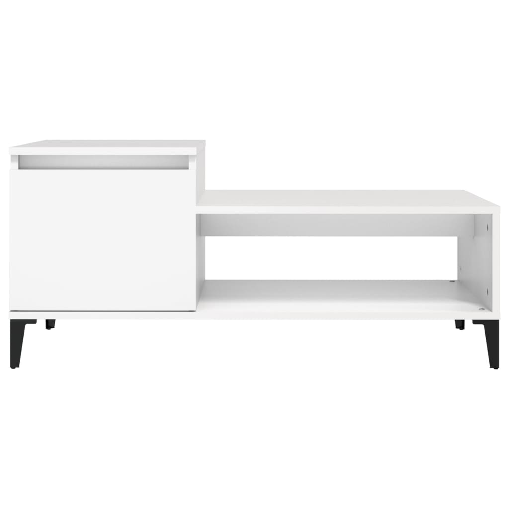 Sofabord Hvid 100x50x45 cm Træ Materiale