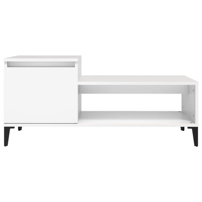 Sofabord Hvid 100x50x45 cm Træ Materiale