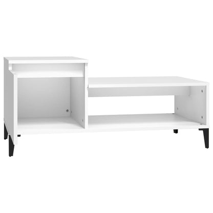 Sofabord Hvid 100x50x45 cm Træ Materiale