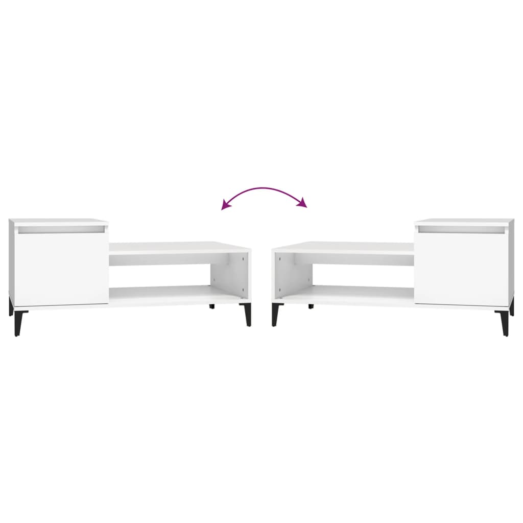 Sofabord Hvid 100x50x45 cm Træ Materiale
