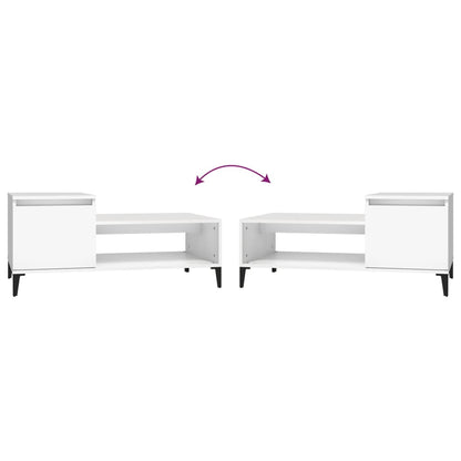 Sofabord Hvid 100x50x45 cm Træ Materiale