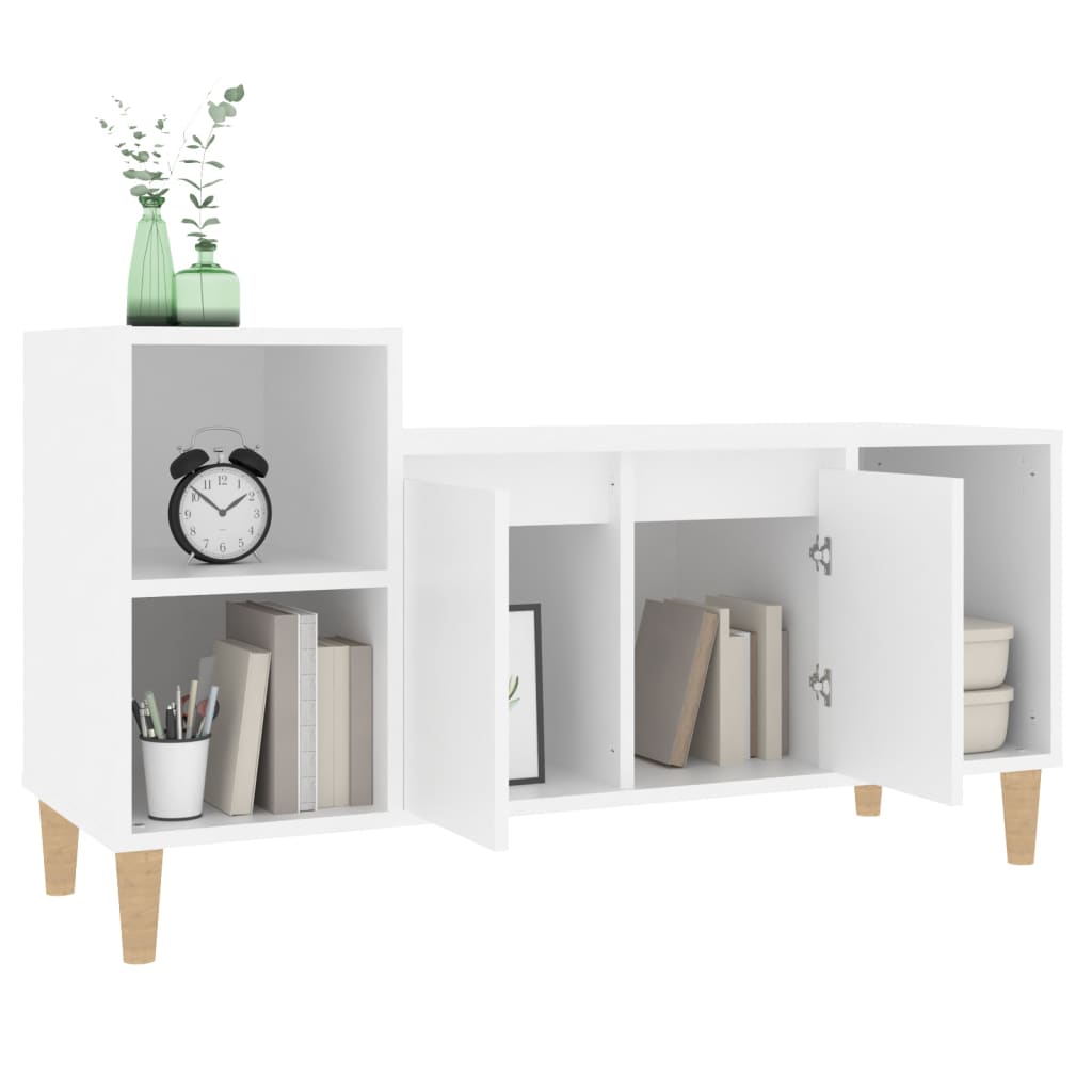 TV-skab Hvid 100x35x55 cm Træ Materiale