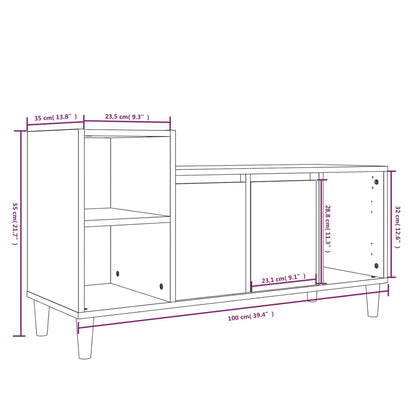 TV-skab Hvid 100x35x55 cm Træ Materiale
