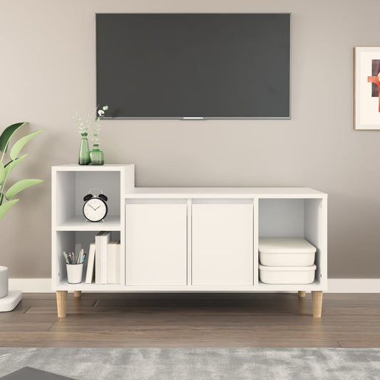 TV-skab Hvid 100x35x55 cm Træ Materiale