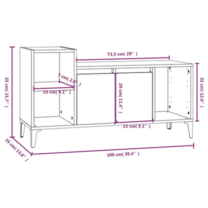 TV-Schrank Braun Eichen-Optik 100x35x55 cm Holzwerkstoff