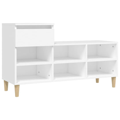 Schuhregal Weiß 102x36x60 cm Holzwerkstoff