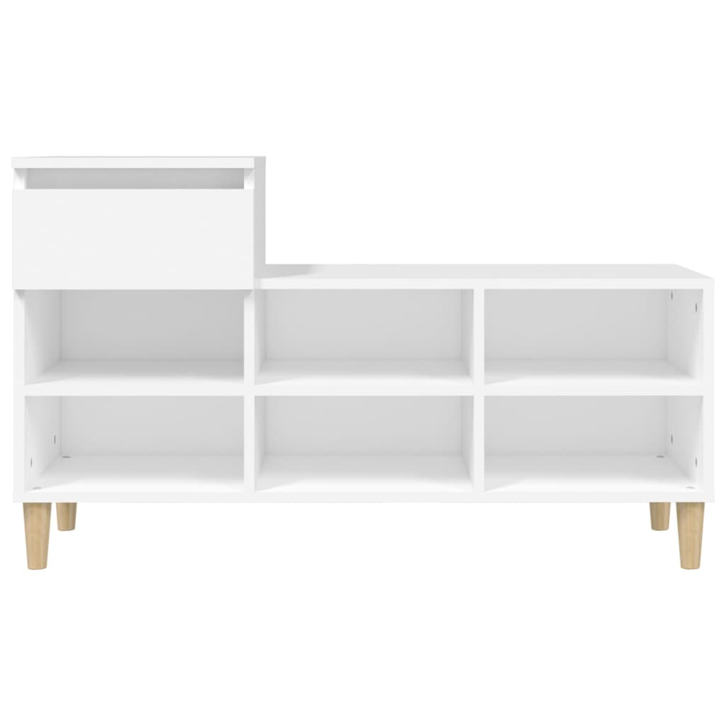 Schuhregal Weiß 102x36x60 cm Holzwerkstoff