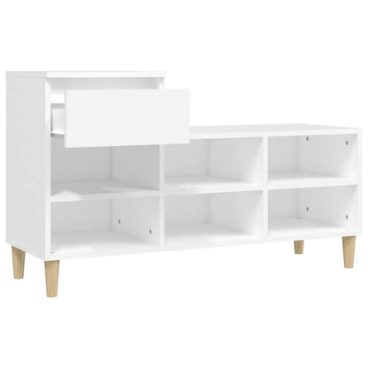 Schuhregal Weiß 102x36x60 cm Holzwerkstoff