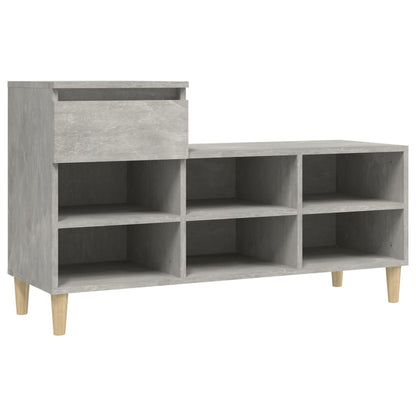 Schuhregal Betongrau 102x36x60 cm Holzwerkstoff