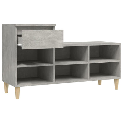 Schuhregal Betongrau 102x36x60 cm Holzwerkstoff