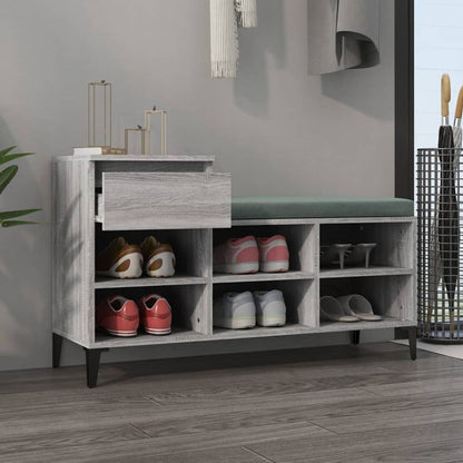 Schuhregal Grau Sonoma 102x36x60 cm Holzwerkstoff