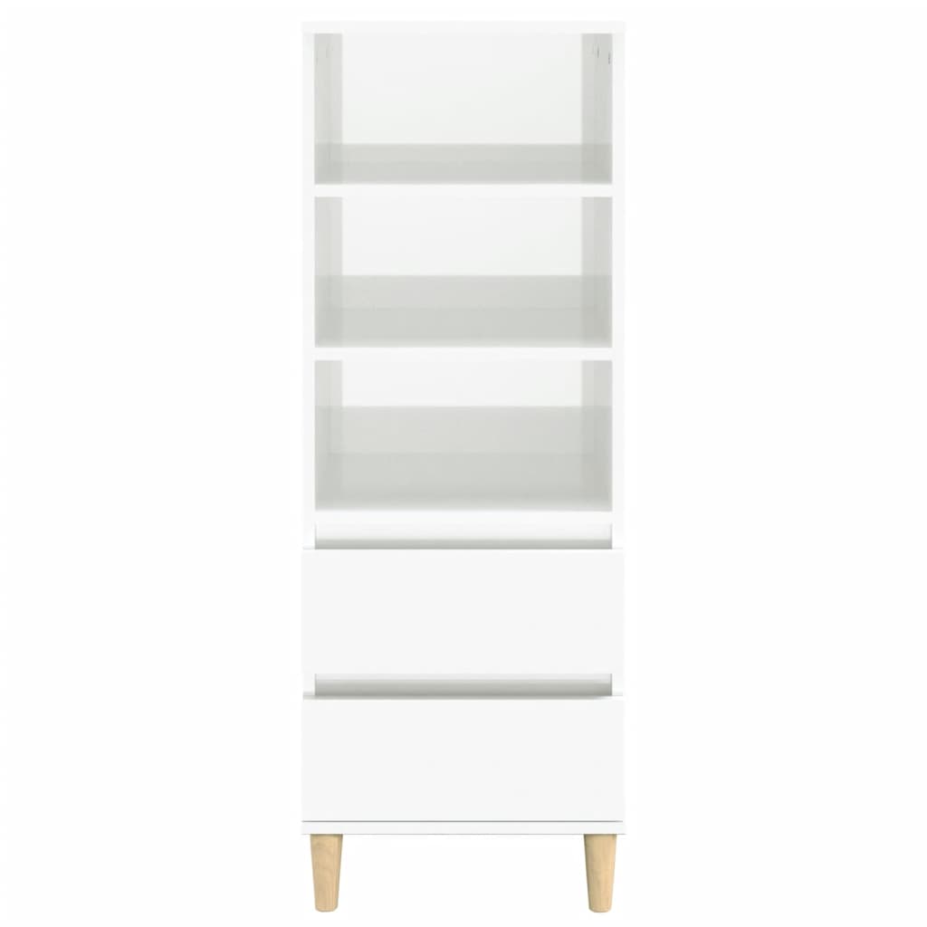 Highboard Hochglanz-Weiß 40x36x110 cm Holzwerkstoff