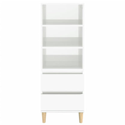 Highboard Hochglanz-Weiß 40x36x110 cm Holzwerkstoff