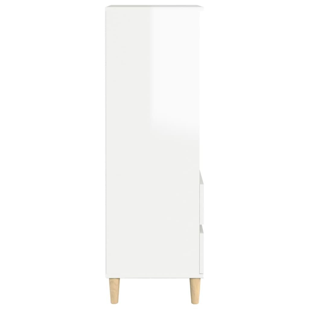 Highboard Hochglanz-Weiß 40x36x110 cm Holzwerkstoff
