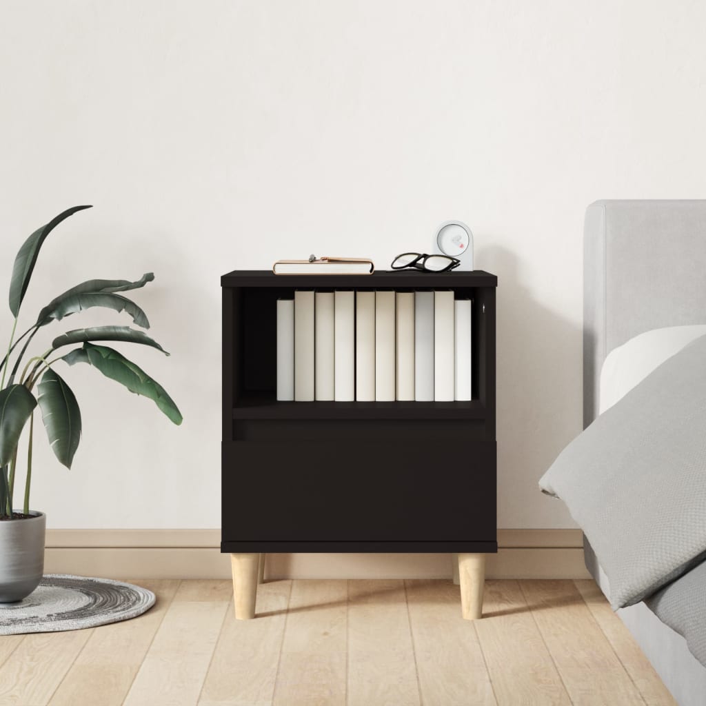 Sengeborde 2 stk Sort 40x35x50 cm