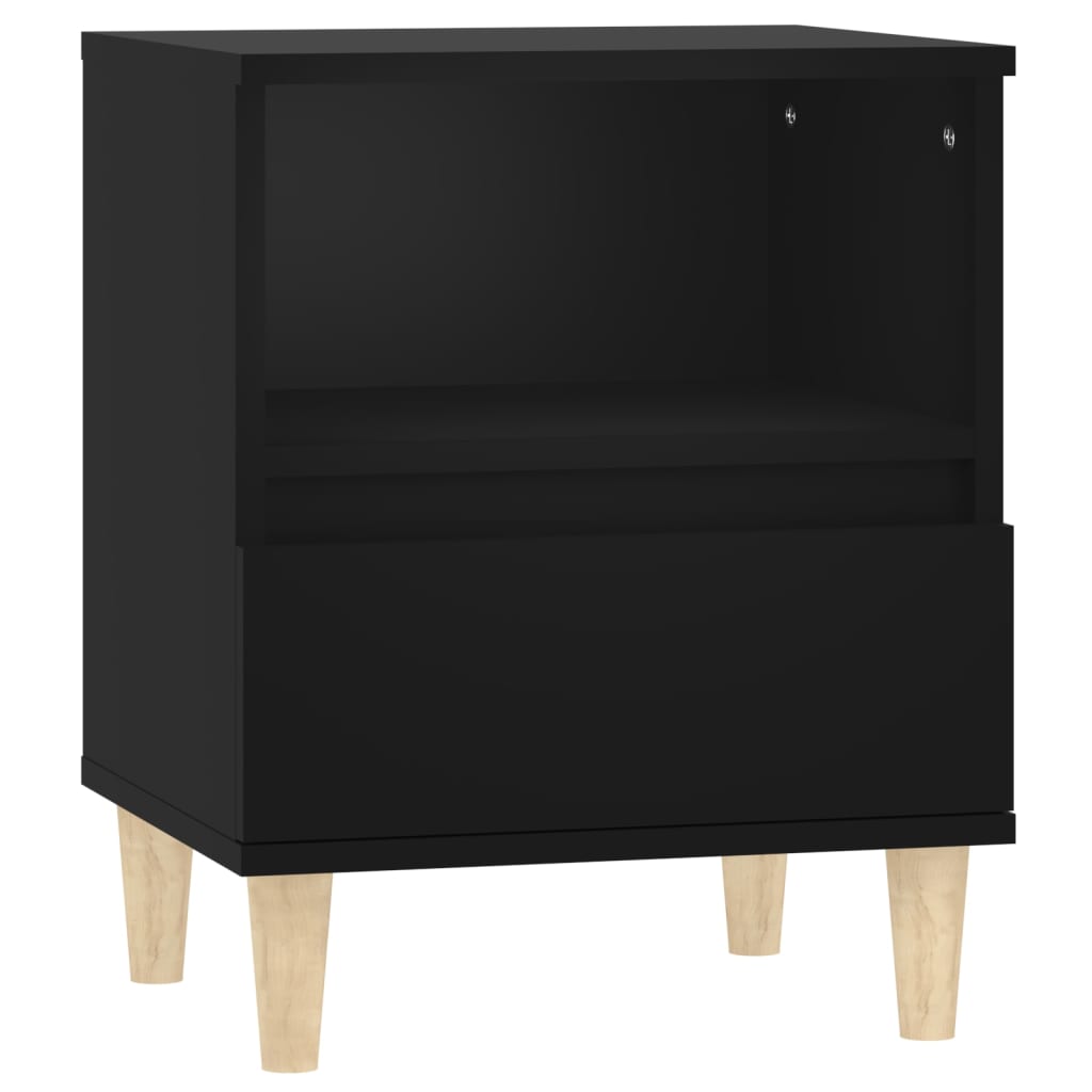 Sengeborde 2 stk Sort 40x35x50 cm