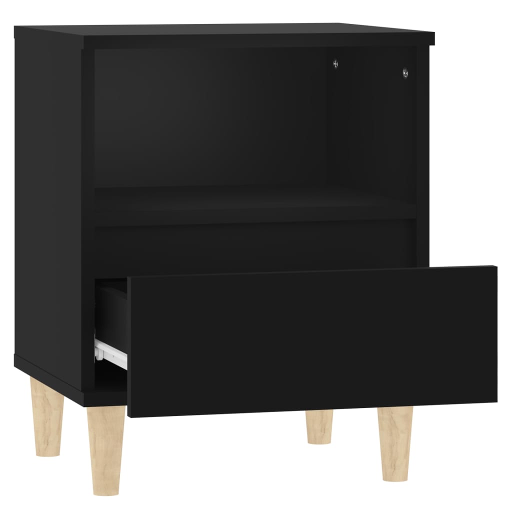 Sengeborde 2 stk Sort 40x35x50 cm