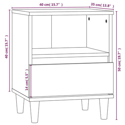 Sengeborde 2 stk Sort 40x35x50 cm