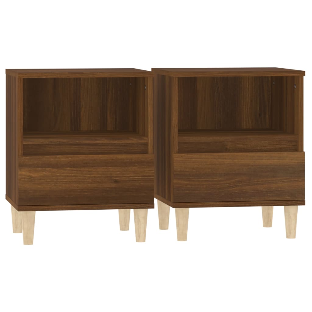 Nachttische 2 Stk. Braun Eichen-Optik 40x35x50 cm