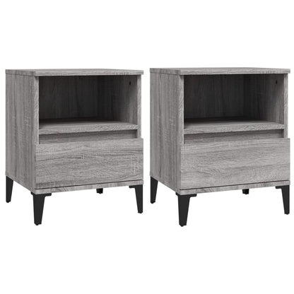 Nachttische 2 Stk. Grau Sonoma 40x35x50 cm
