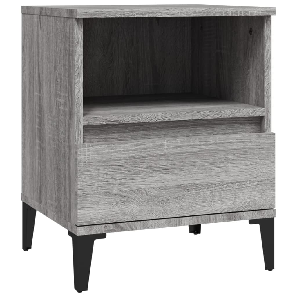 Nachttische 2 Stk. Grau Sonoma 40x35x50 cm