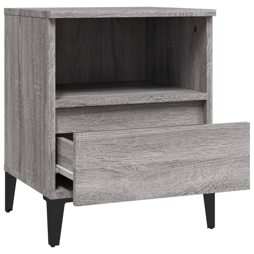 Nachttische 2 Stk. Grau Sonoma 40x35x50 cm