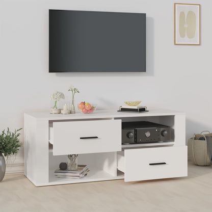 TV-skab Hvid 100x35x40 cm Træ Materiale