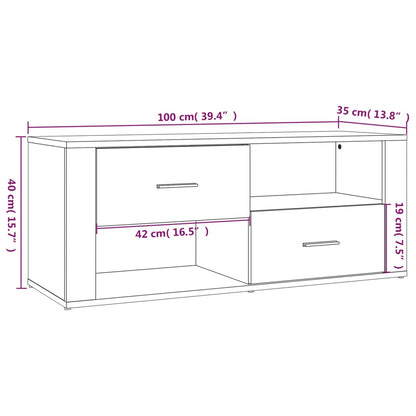 TV-skab Hvid 100x35x40 cm Træ Materiale