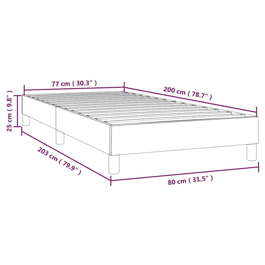 Boxspringbettgestell Blau 80x200 cm Stoff
