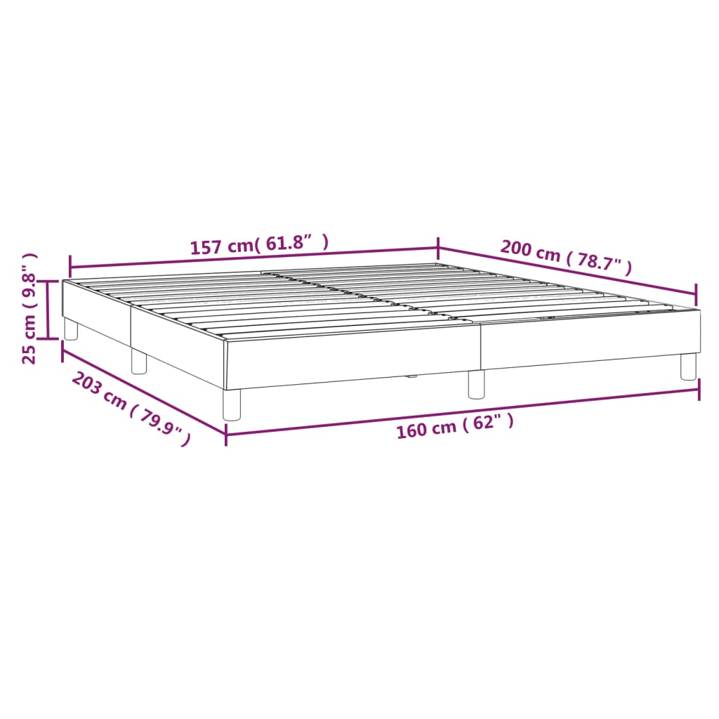Boxspringbettgestell Dunkelgrau 160x200 cm Stoff