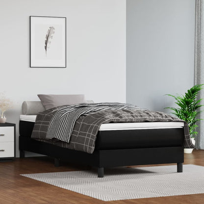 Boxspringbettgestell Schwarz 90x200 cm Kunstleder