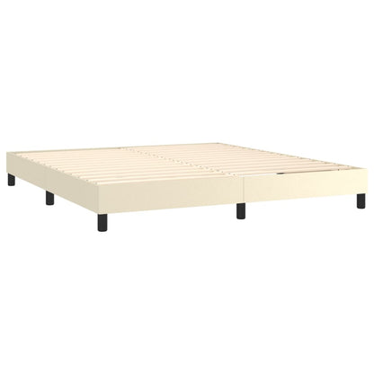 Boxspringbettgestell Creme 160x200 cm Kunstleder