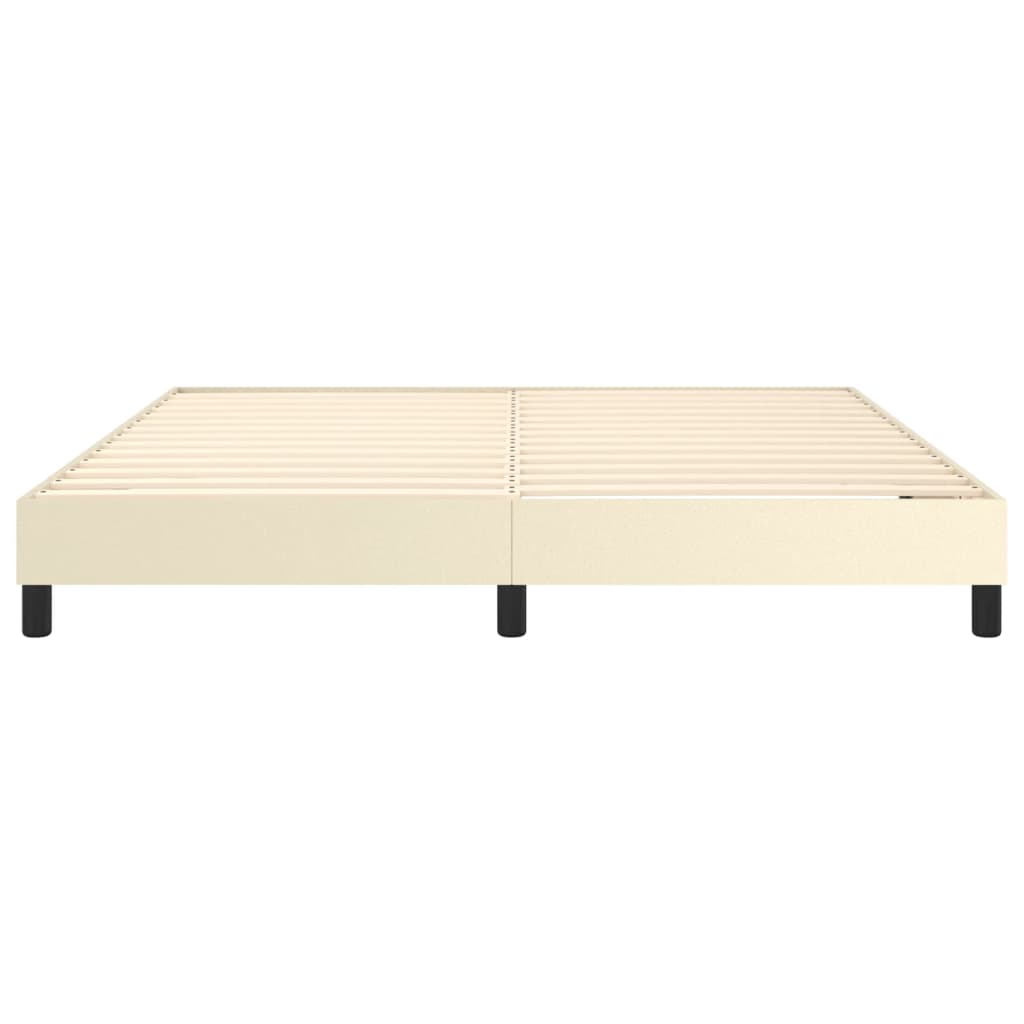 Boxspringbettgestell Creme 160x200 cm Kunstleder