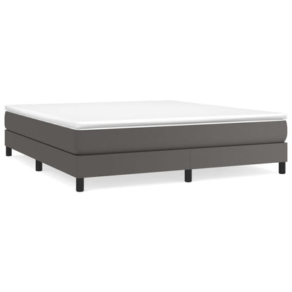 Boxspringbettgestell Grau 160x200 cm Kunstleder