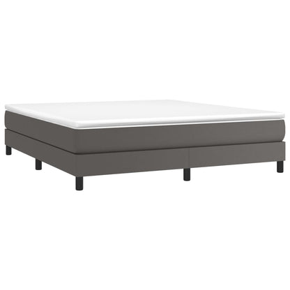 Boxspringbettgestell Grau 160x200 cm Kunstleder