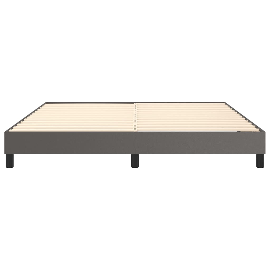 Boxspringbettgestell Grau 160x200 cm Kunstleder
