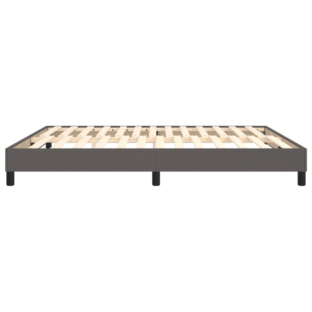 Boxspringbettgestell Grau 160x200 cm Kunstleder