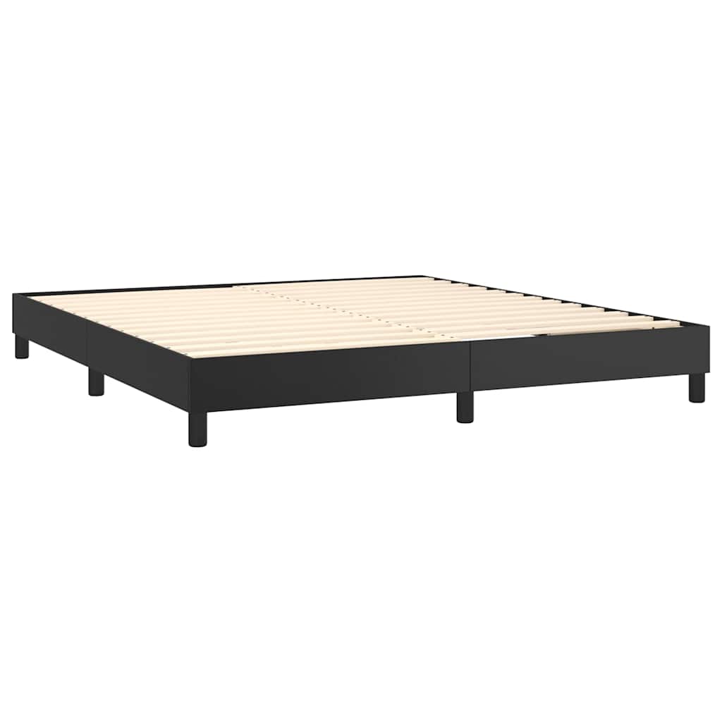 Boxspringbettgestell Schwarz 180x200 cm Kunstleder