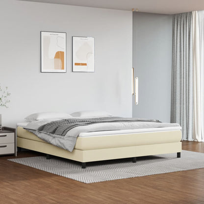 Boxspringbettgestell Creme 180x200 cm Kunstleder