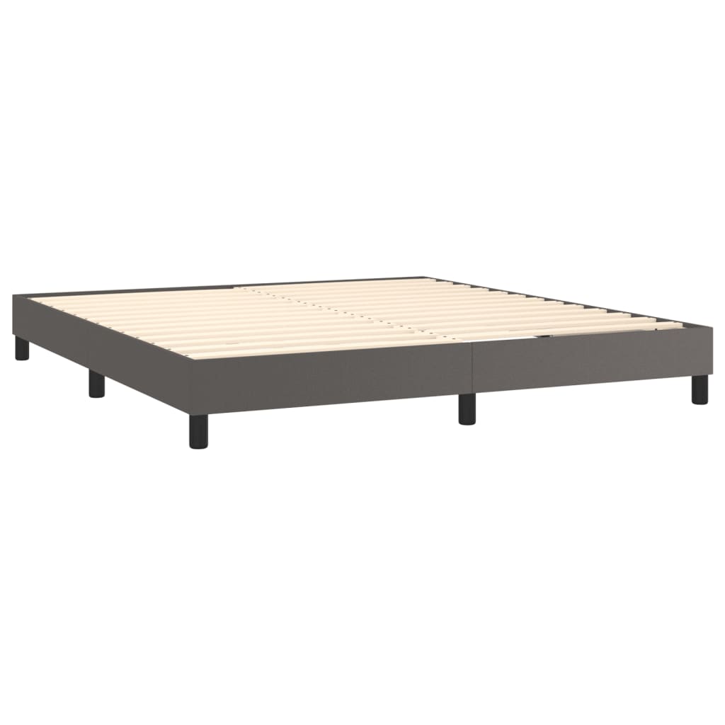 Boxspringbettgestell Grau 180x200 cm Kunstleder