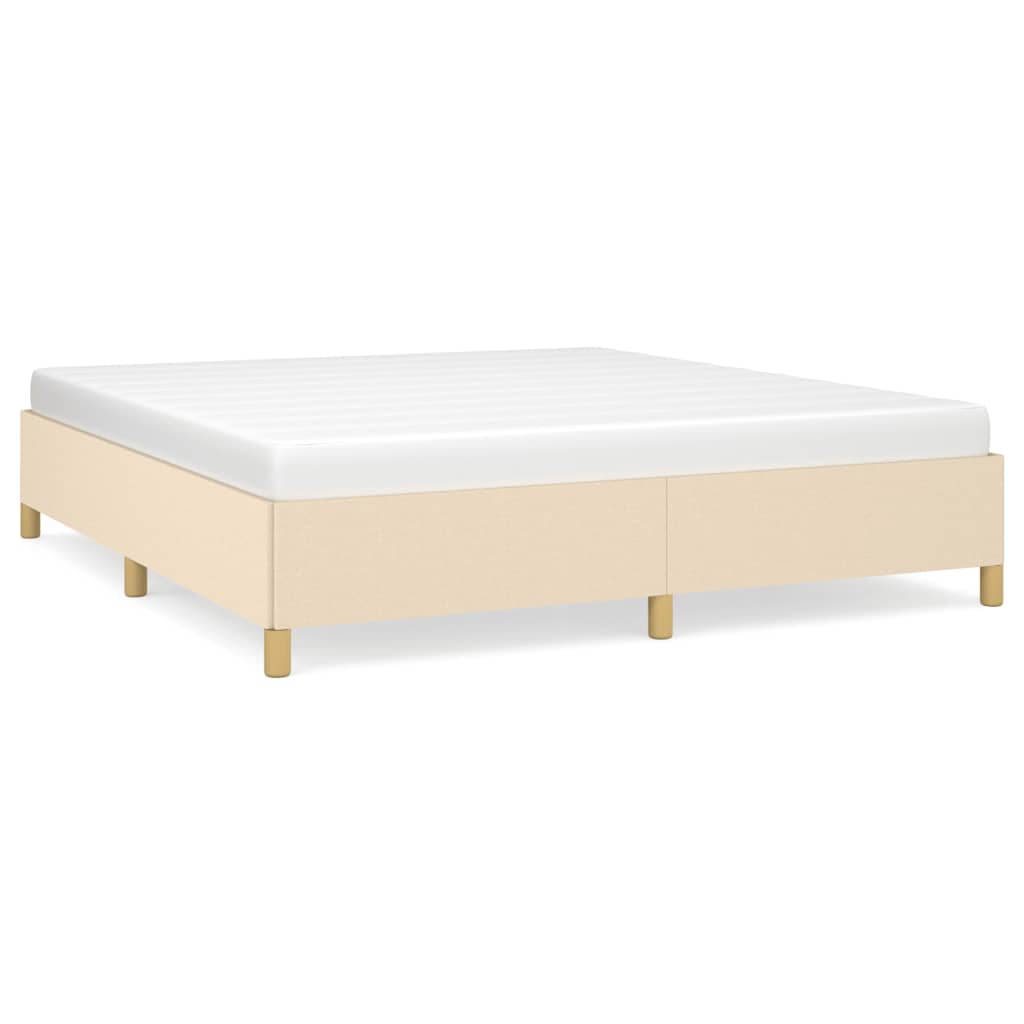 Boxspringbettgestell Creme 160x200 cm Stoff