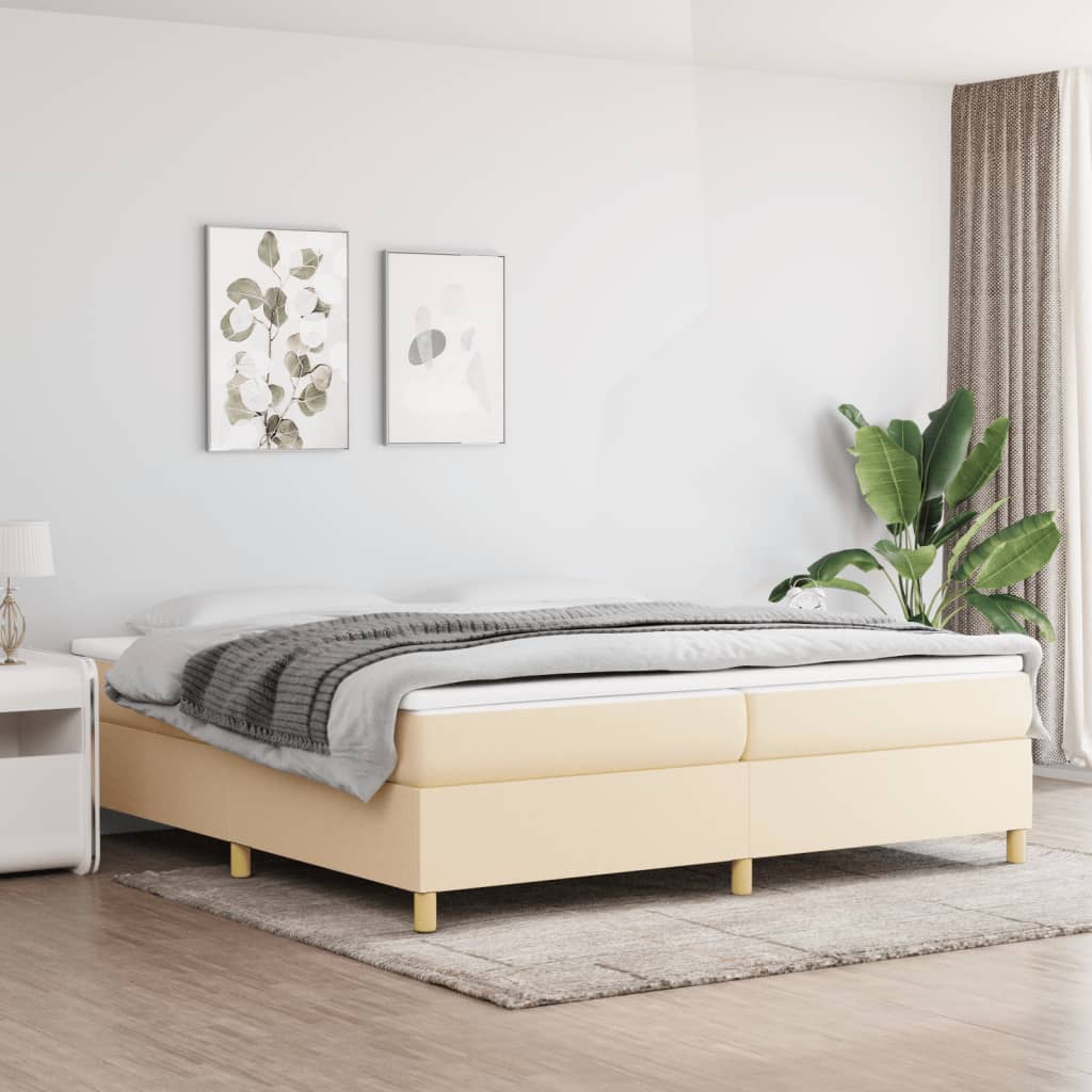 Boxspringbettgestell Creme 200x200 cm Stoff