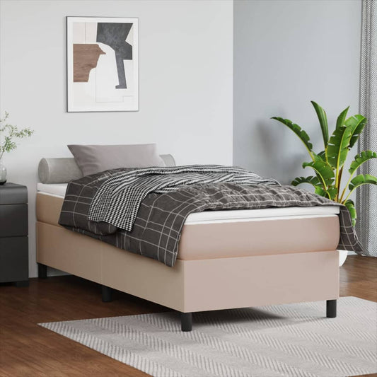 Boxspringbettgestell Cappuccino-Braun 90x190 cm Kunstleder