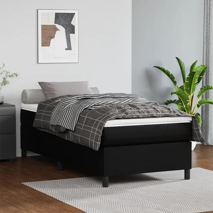 Boxspringbettgestell Schwarz 100x200 cm Kunstleder