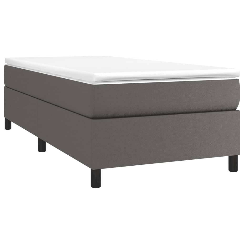 Boxspringbettgestell Grau 100x200 cm Kunstleder