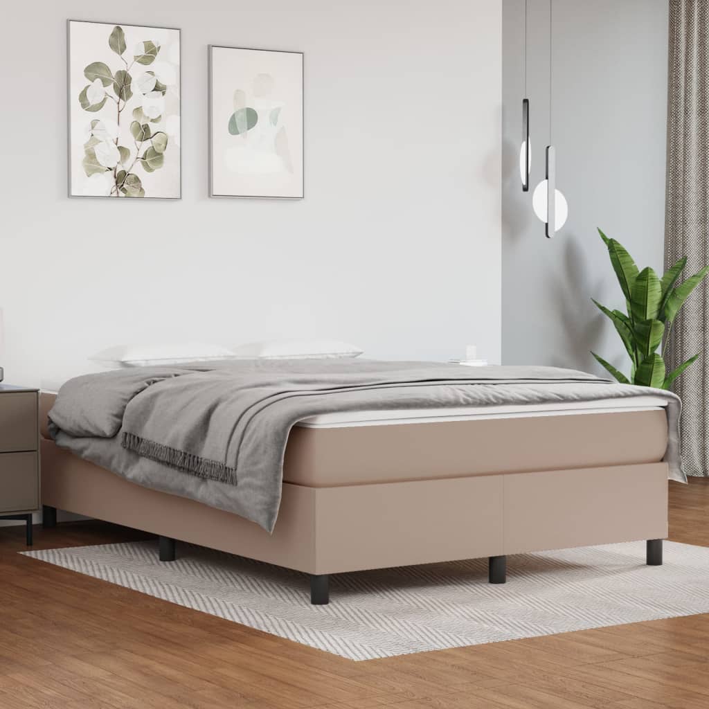 Boxspringbettgestell Cappuccino-Braun 140x200 cm Kunstleder
