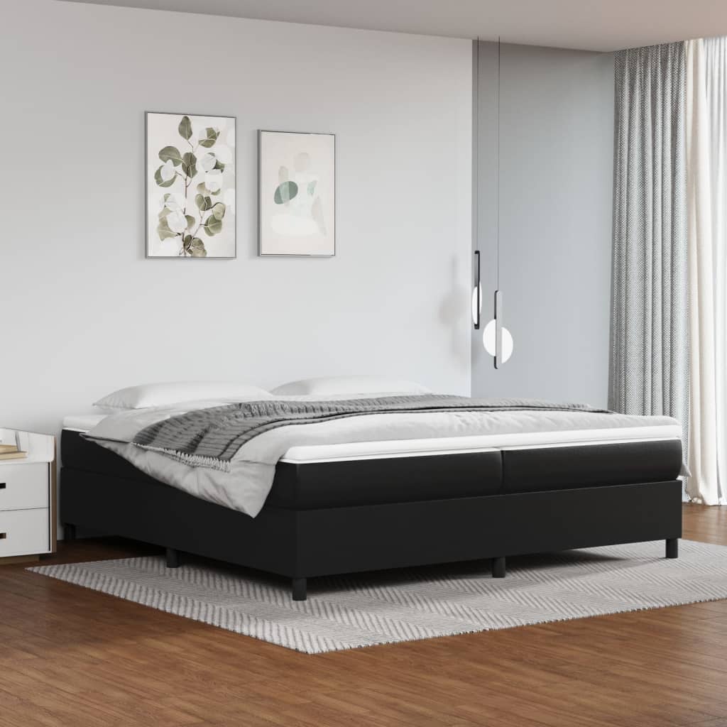 Boxspringbettgestell Schwarz 200x200 cm Kunstleder